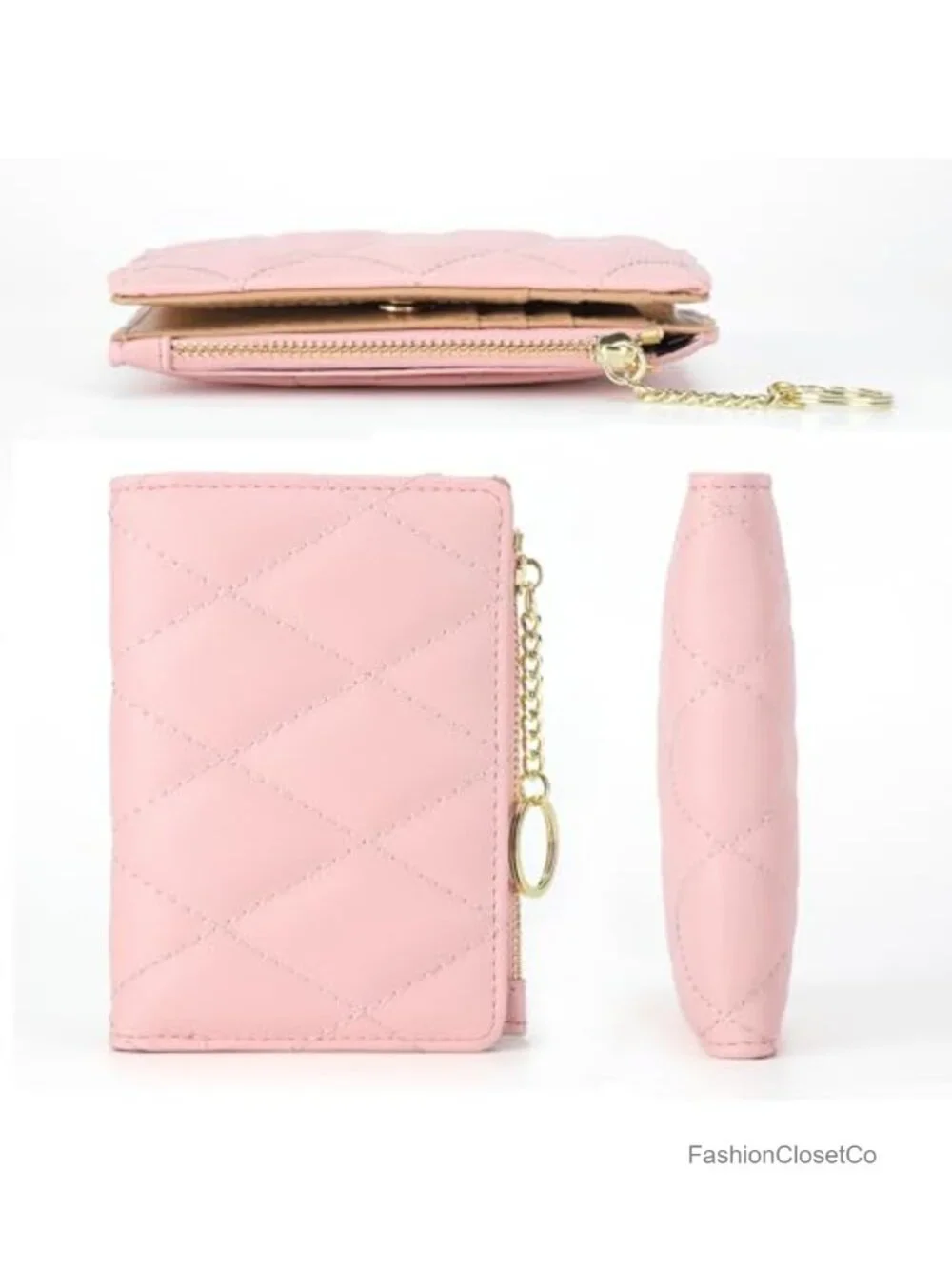 Women's PU Leather Bifold Wallet with Zipper Coin Pocket and Card Slots